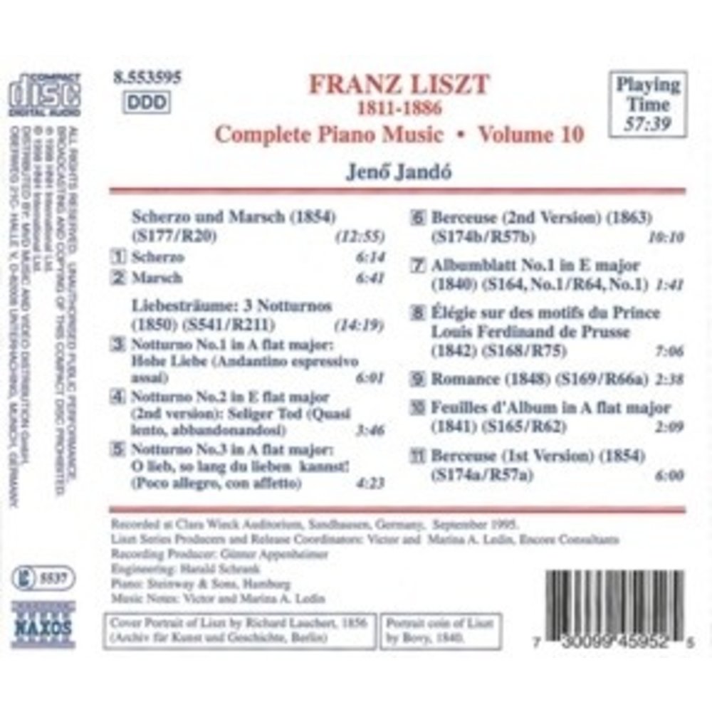 Naxos Liszt:compl. Piano Music Vol10