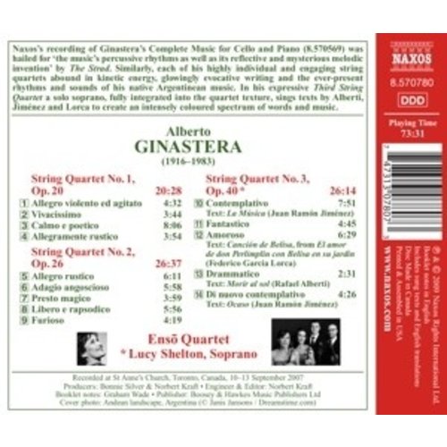 Naxos Ginastera: String Quartets