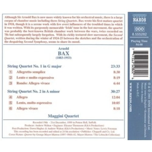 Naxos Bax: String Quartets Nos.1 & 2