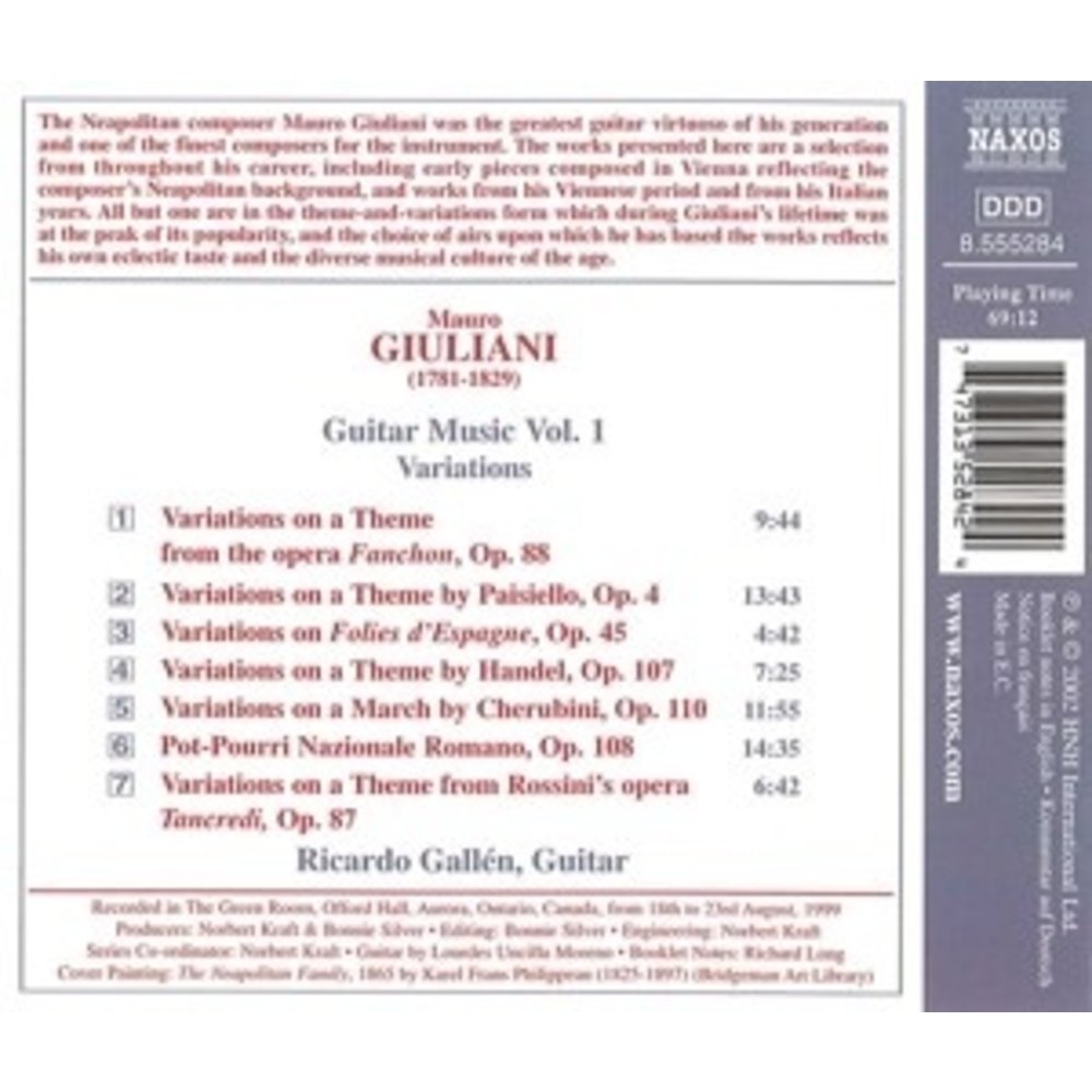 Naxos Giuliani:guitar Music Vol.1 Va