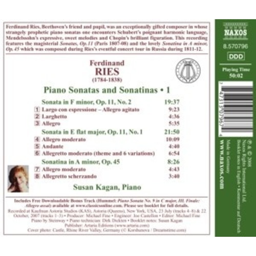 Naxos Ries: Piano Sonatas 1