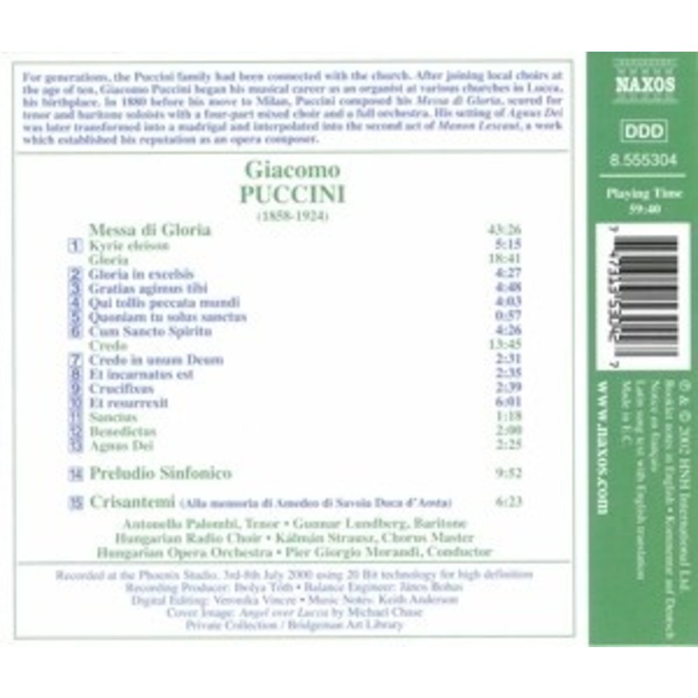 Naxos Puccini: Messa Di Gloria