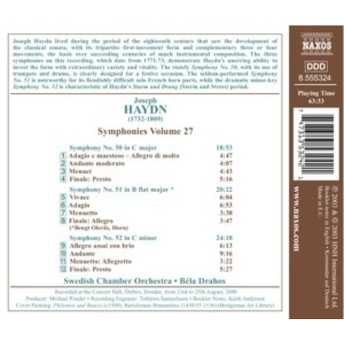 Naxos Haydn: Symphonies Nos.50,51&52