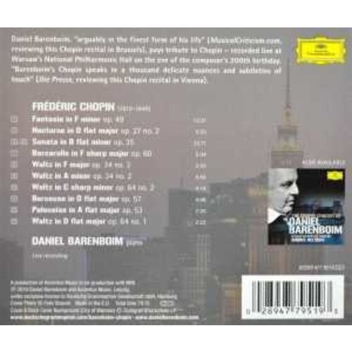 Deutsche Grammophon Daniel Barenboim Plays Chopin - The Warsaw Recital