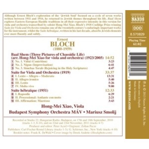 Naxos Bloch: Suite For Viola And Orch.