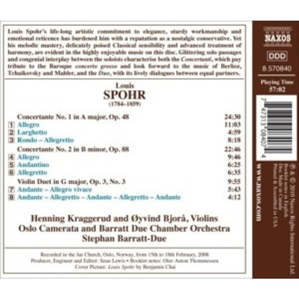 Naxos Spohr: Concertos For 2 Violins