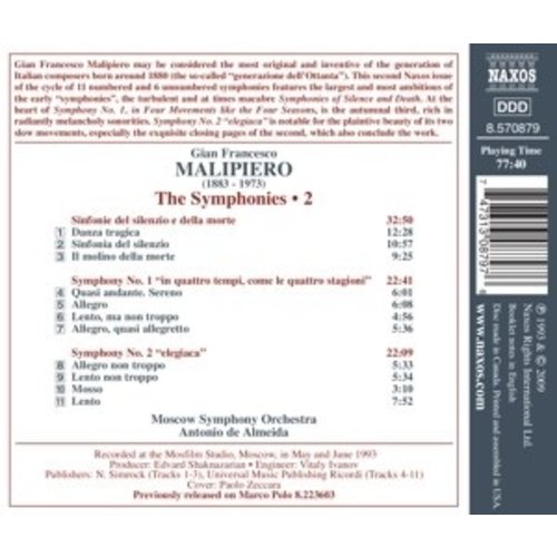Naxos Malipiero: Symphonies 1 & 2