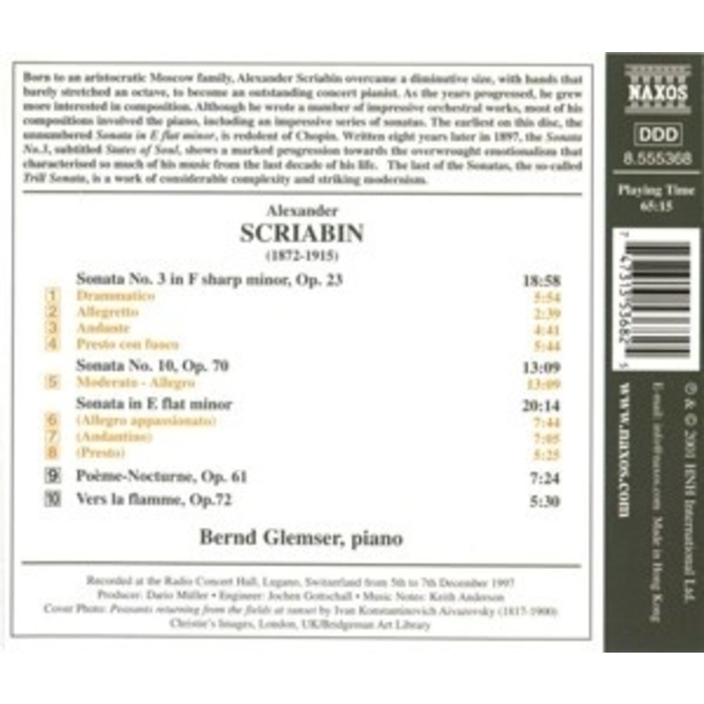 Naxos Scriabin: Piano Sonatas Vol.2