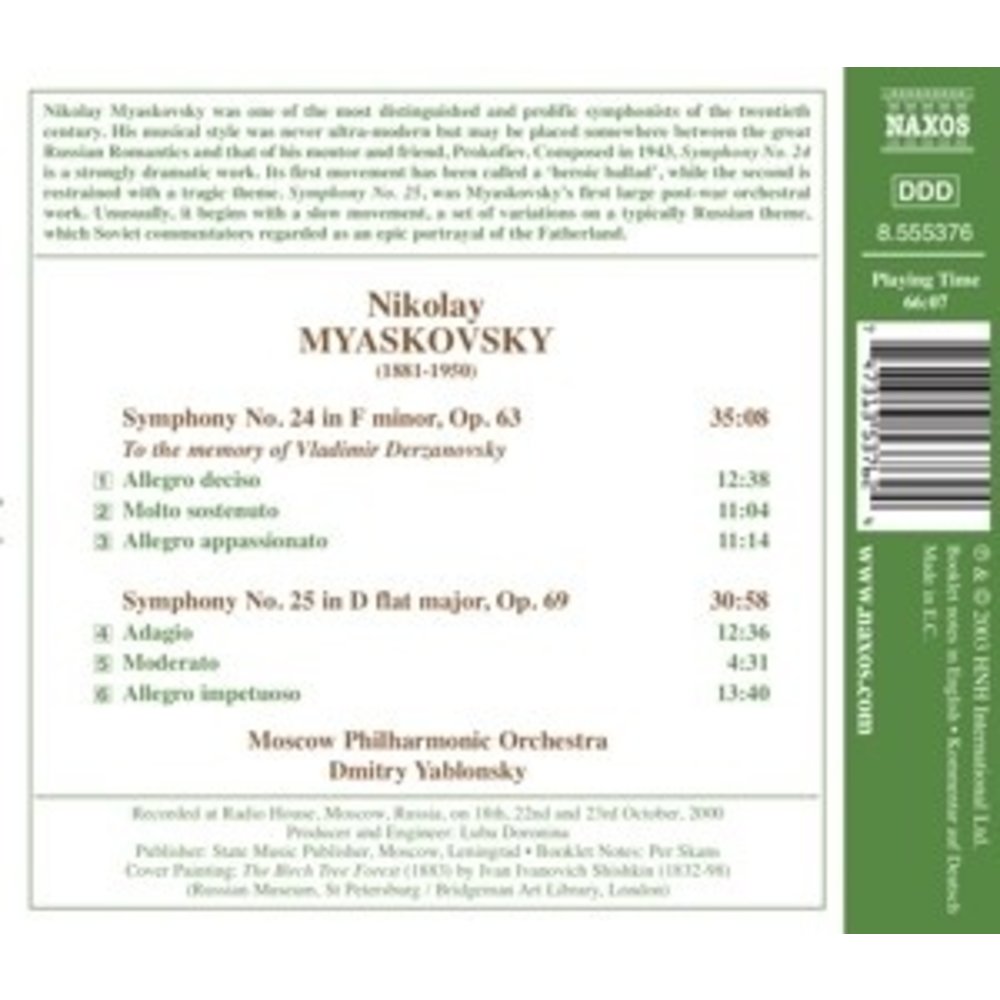 Naxos Myaskovsky: Sym.nos.24 & 25
