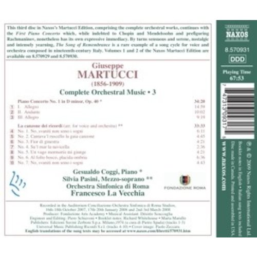 Naxos Martucci: Orchestral Music 3