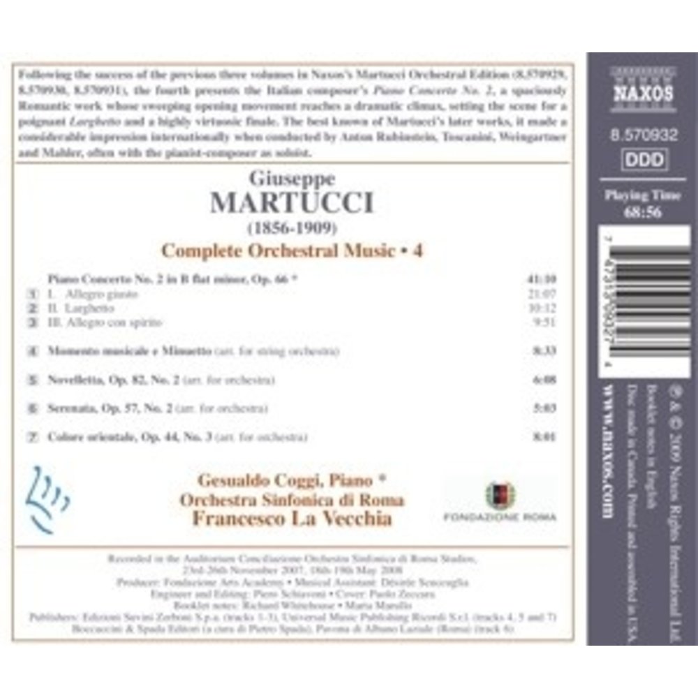 Naxos Martucci: Orchestral Music 4