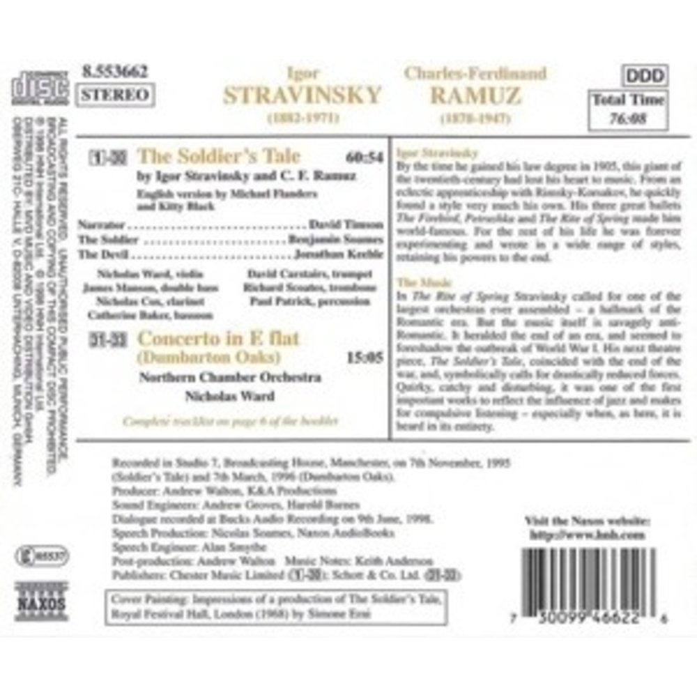 Naxos Stravinsky/Ramuz:the Soldier's