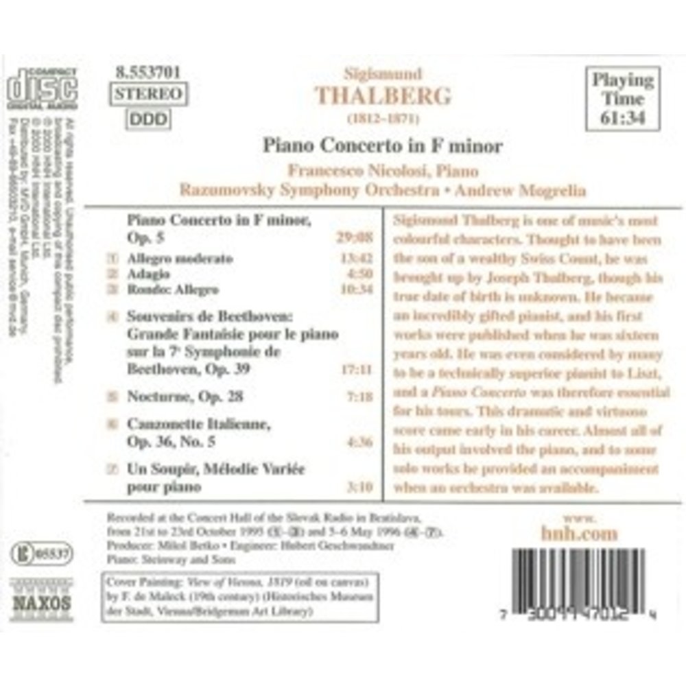 Naxos Thalberg: Piano Con.in F Minor