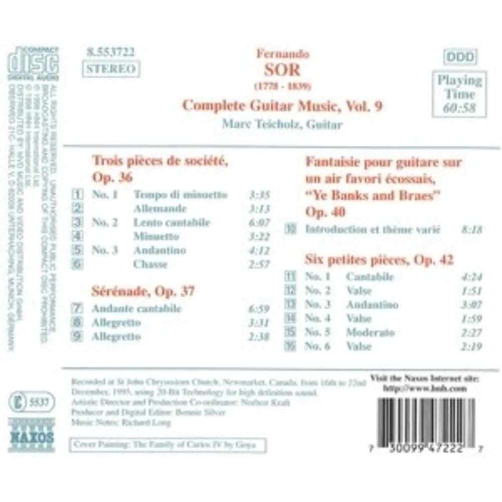 Naxos Sor: Guitar Music Opp.36-42
