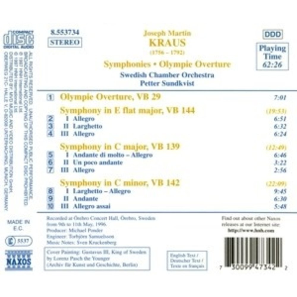 Naxos Kraus:sym. Olympie Overture