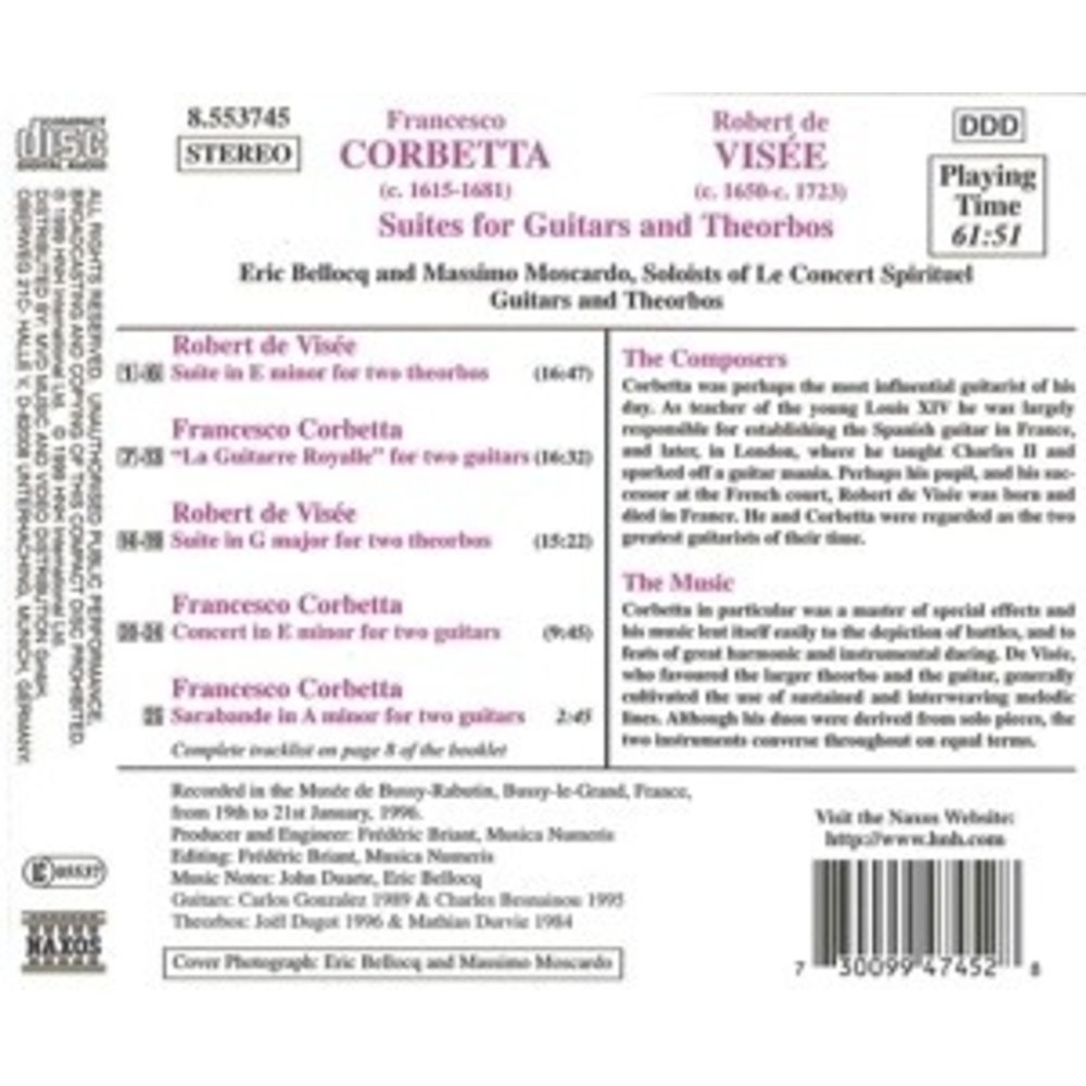 Naxos Corbetta&Visee: Suites For Gui