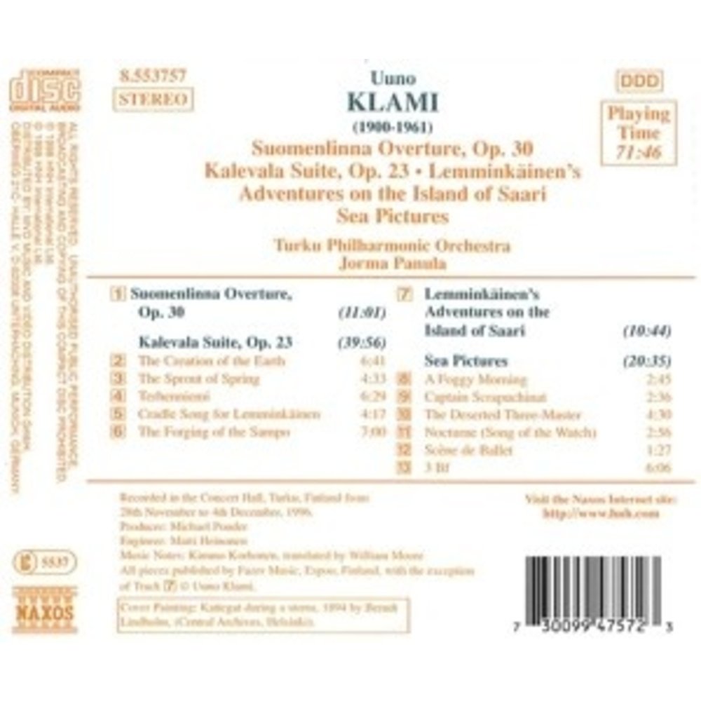 Naxos Klami:kalevala Suite.sea Pictu