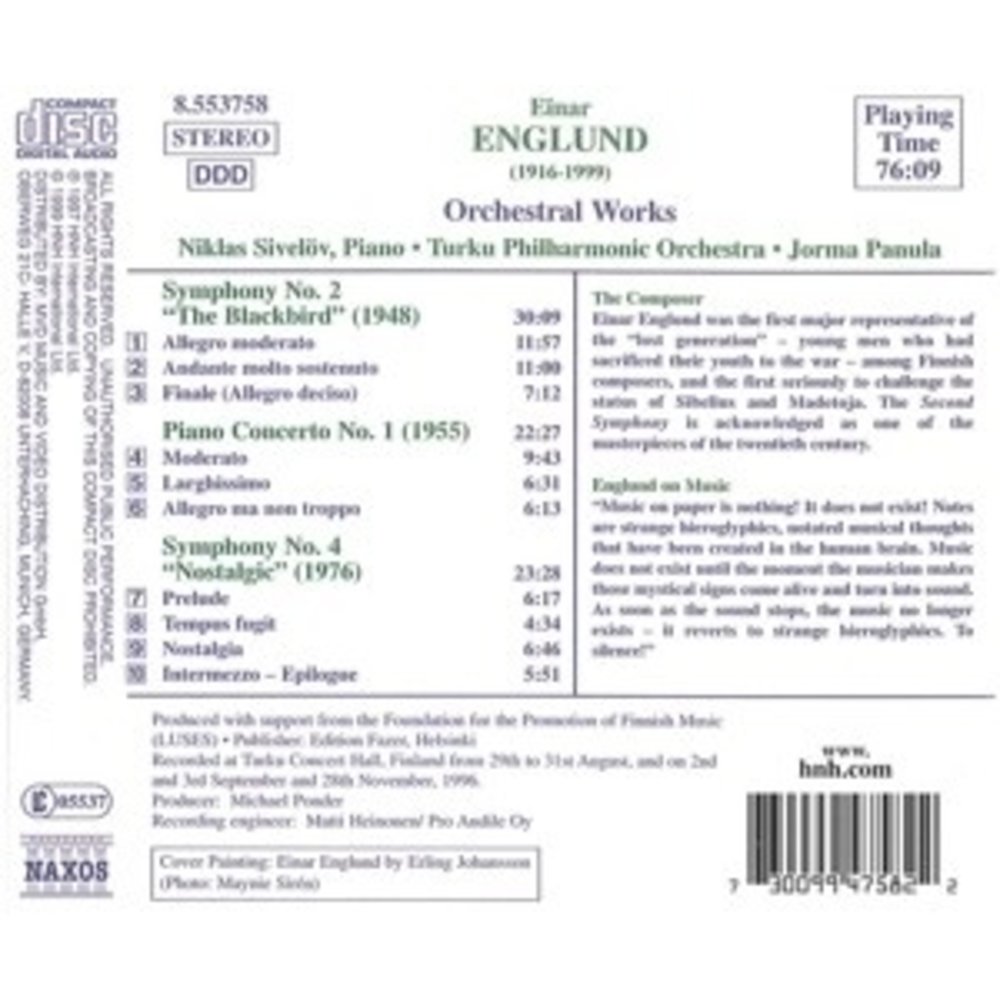Naxos Englund:sym. Blackbird . Nosta