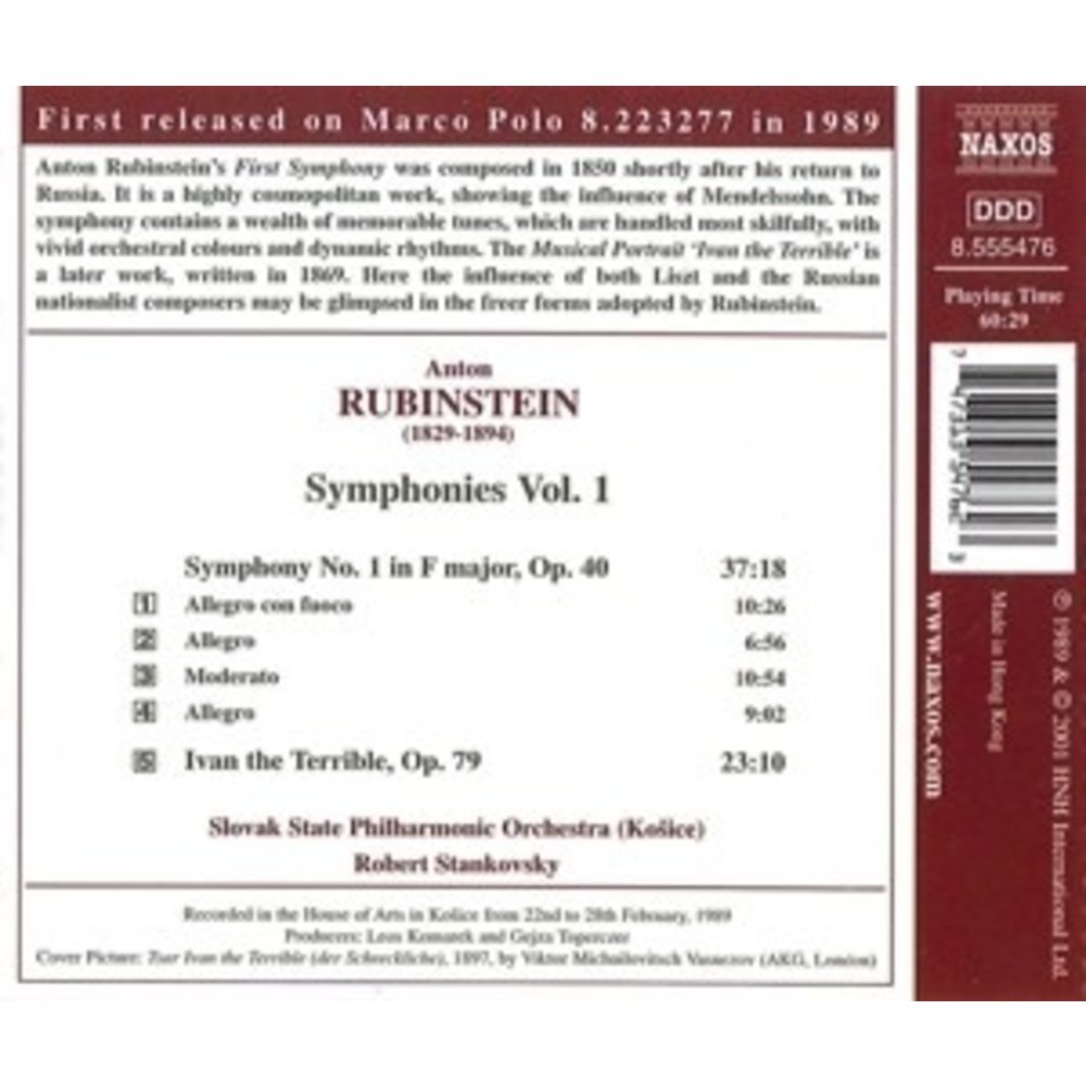 Naxos Rubinstein A.: Sym. Vol. 1