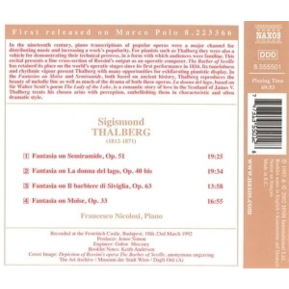 Naxos Thalberg: Fantasies On Operas
