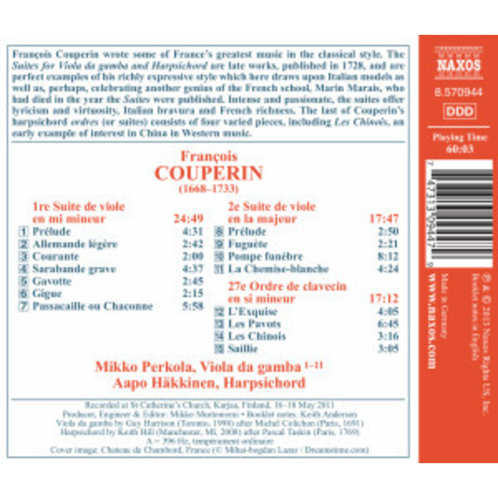 Naxos Couperin: Suites F. Viola Da Gamba