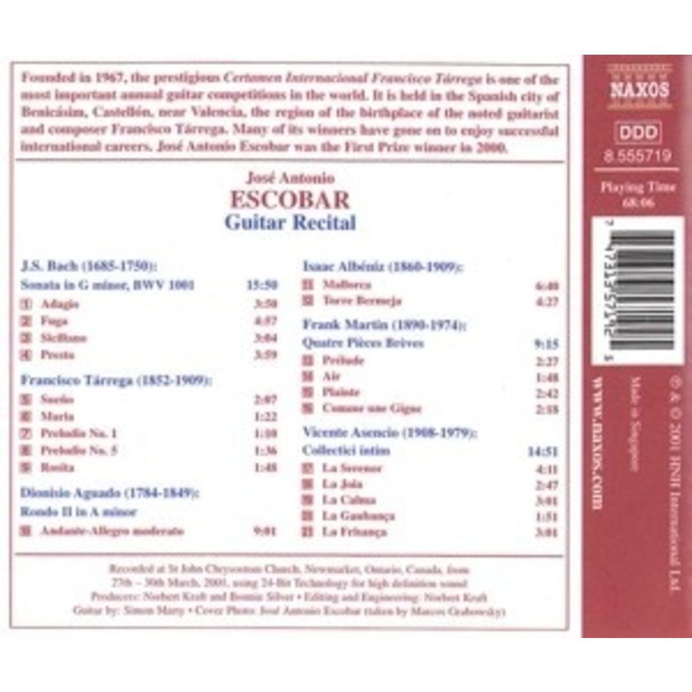 Naxos Escobar Jose: Guitar Recital