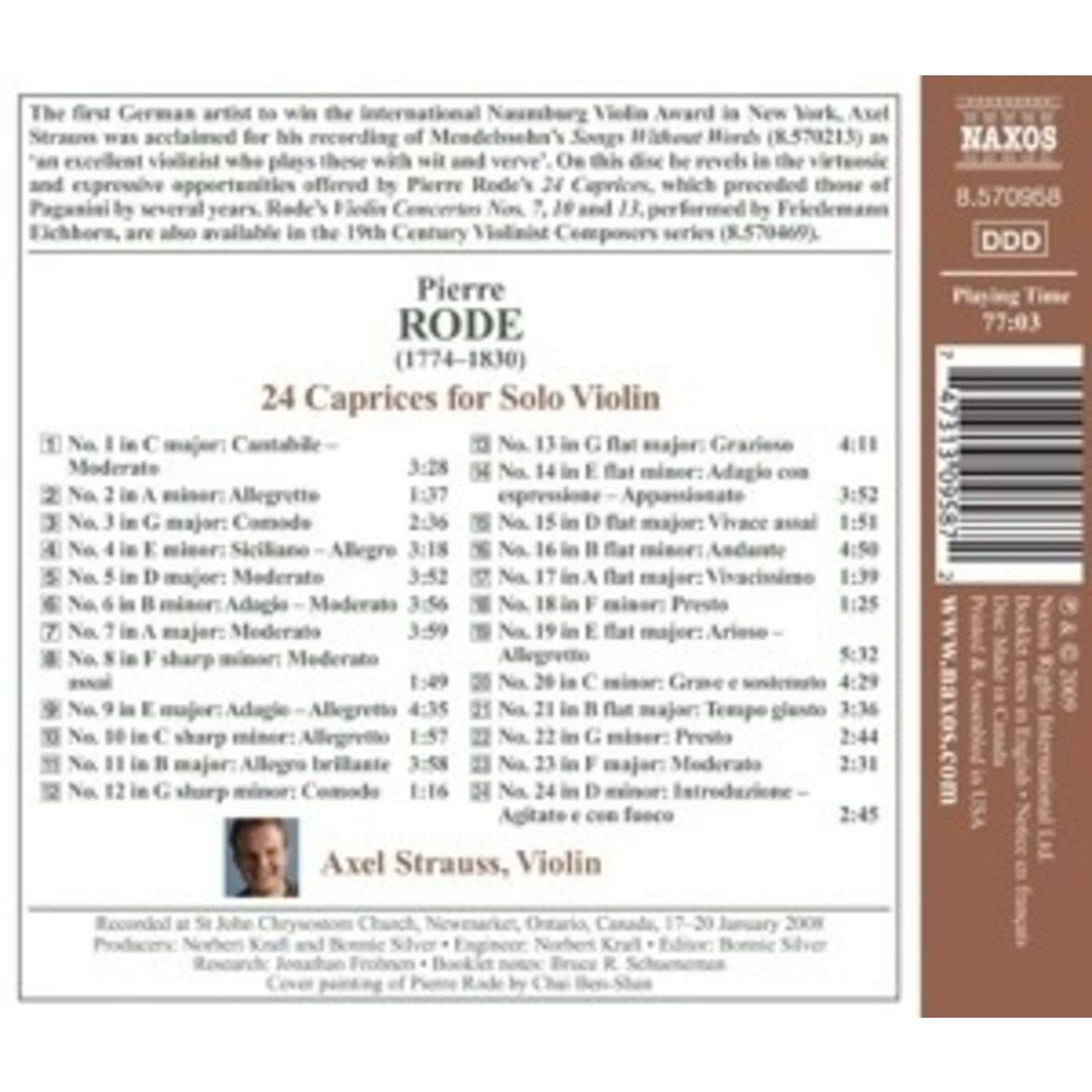 Naxos Rode: 24 Caprices F. Solo Violin