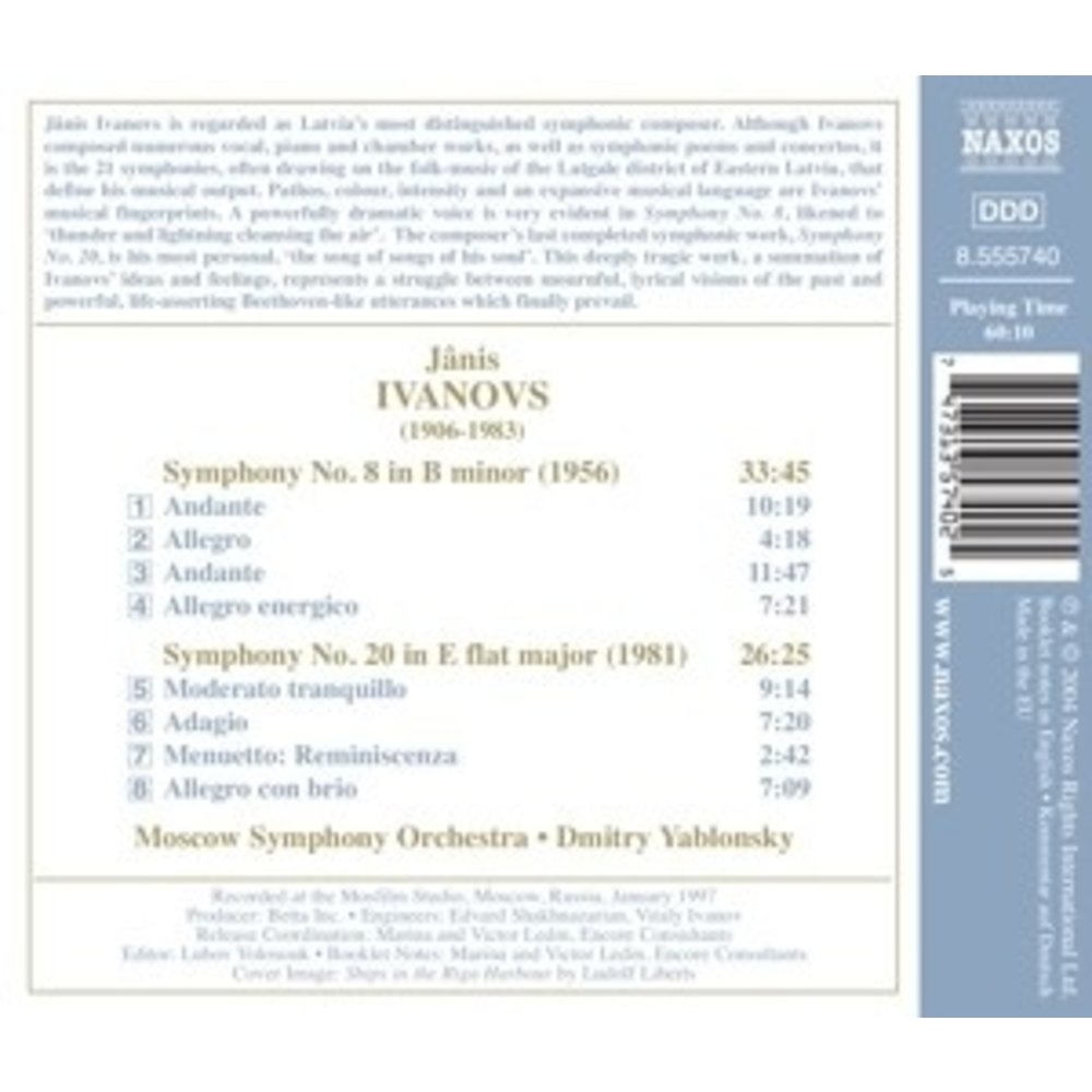 Naxos Ivanovs: Symphonies Nos.8 & 20