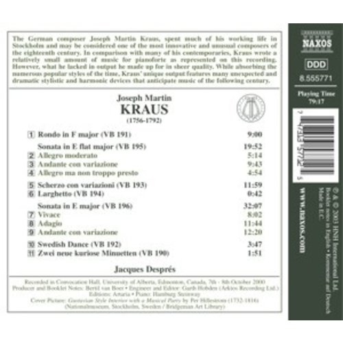 Naxos Kraus: Complete Piano Music