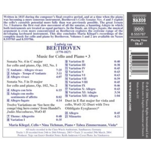 Naxos Beethoven:music For Cello&Pi.3