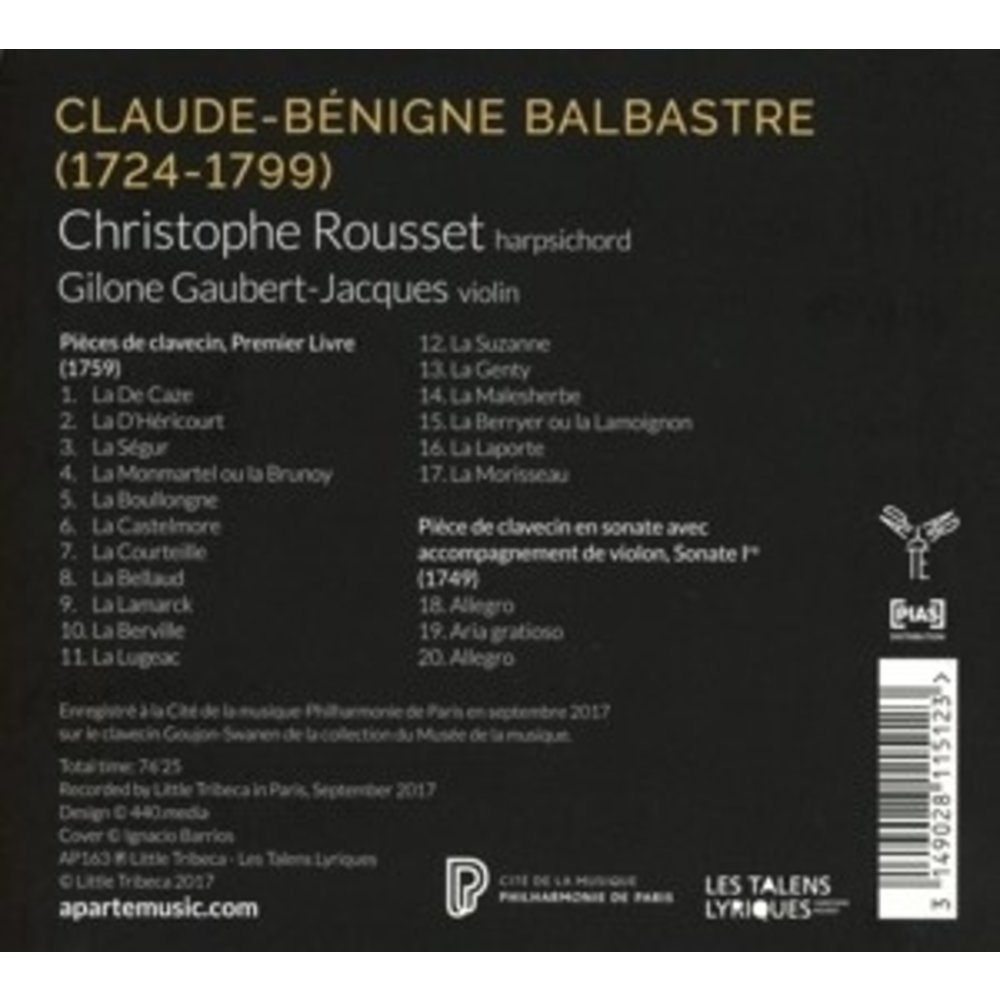 Aparté Balbastre / Harpsichord Works