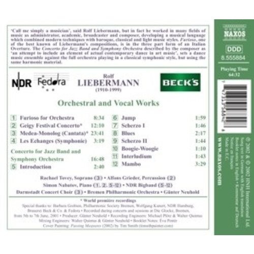 Naxos Liebermann:orchestral&Vocal Wo