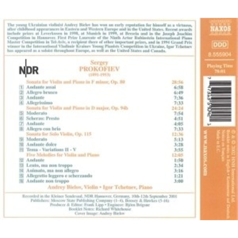 Naxos Prokofiev: Violin Sonatas