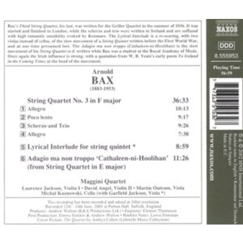 Naxos Bax: String Quartet No.3