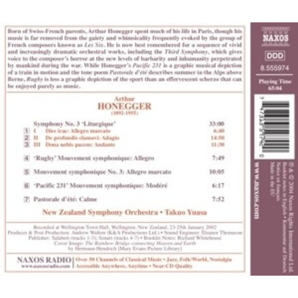 Naxos Honegger: Sym.no.3 Liturgique