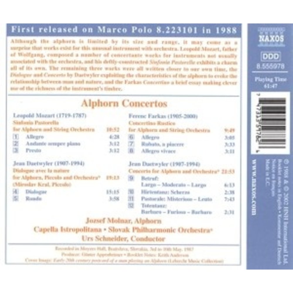 Naxos Mozart Leopold:alphorn Concert