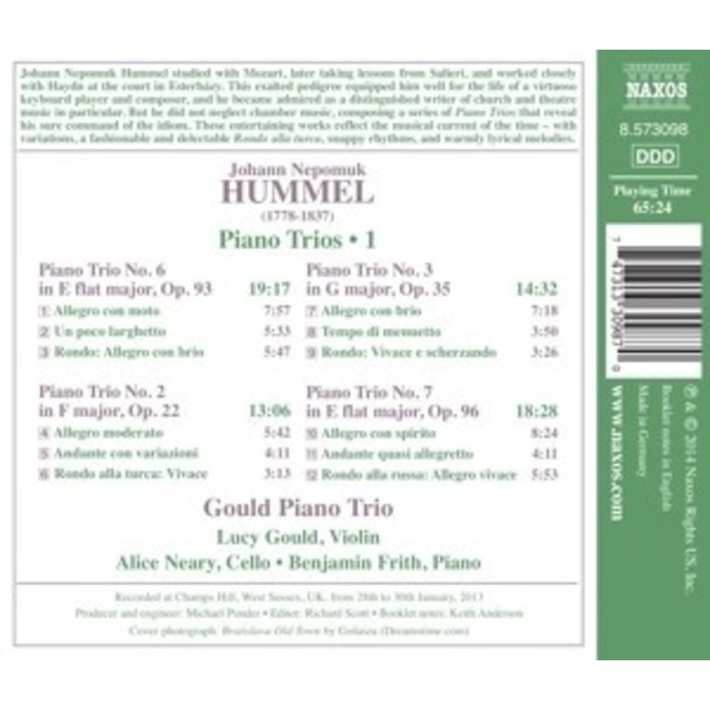 Naxos Piano Trios 1: Nos 2, 3, 6 And 7