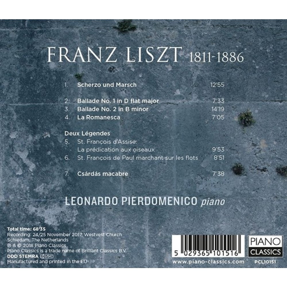 Piano Classics LISZT: Scherzo & Marsch, 2 Ballades, La Romanesco