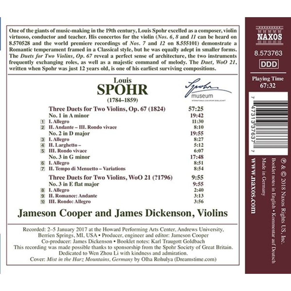 Naxos Spohr: Violin Duets, Vol. 1