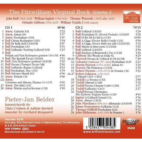 Brilliant Classics THE FITZWILLIAM VIRGINAL BOOK, Vol. 6