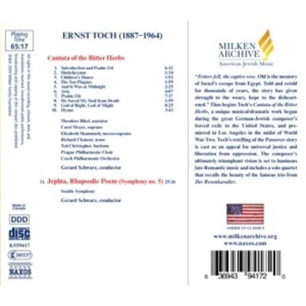 Naxos Toch: Cantata Of The Bitter He
