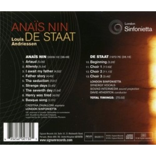 Louis Andriessen: Anais Nin | De Staat