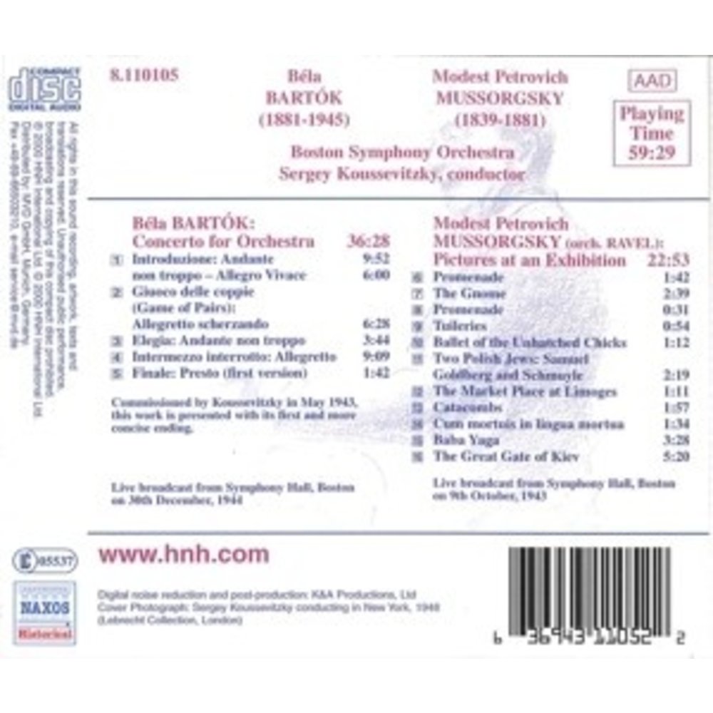 Koussevitzky:bartok/Mussorgsky