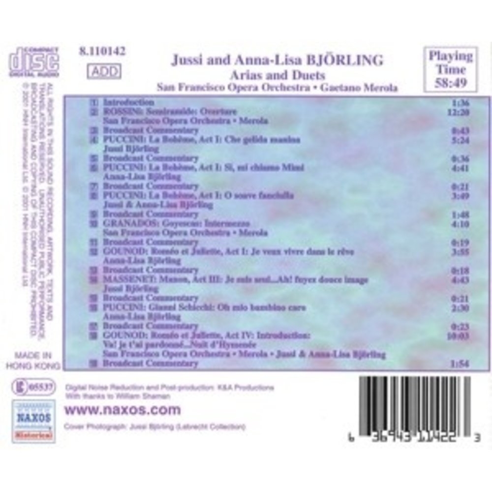 Jussi Bjorling:arias And Duets