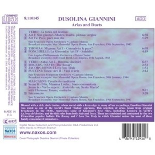 Giannini Dus.: Arias And Duets