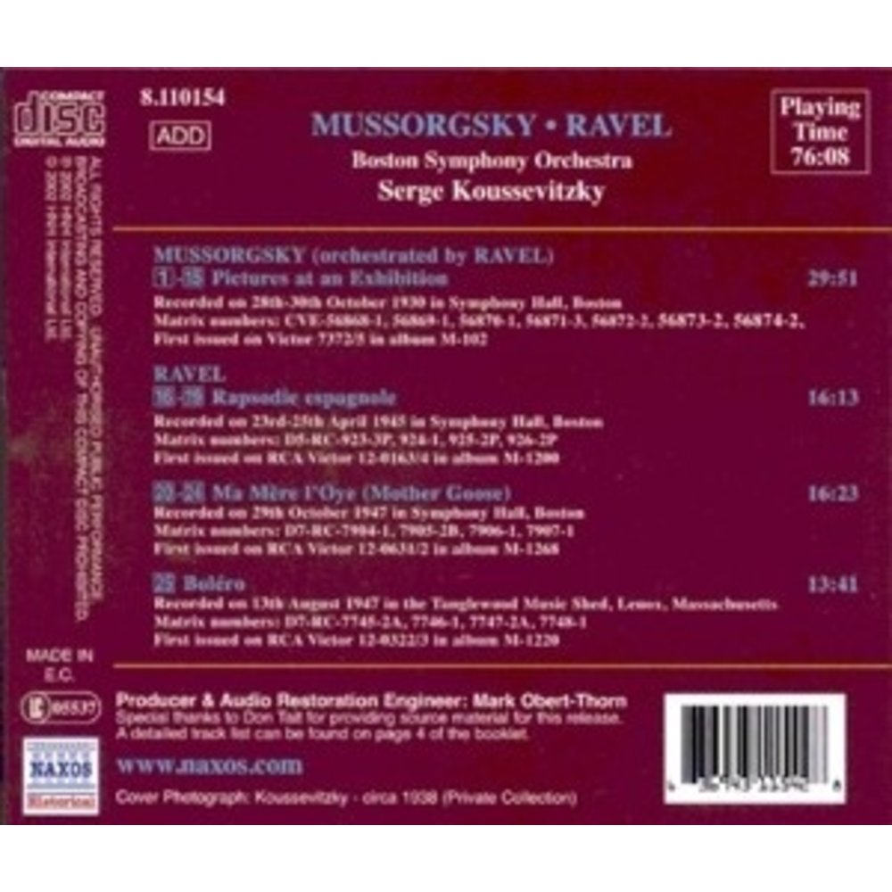 Koussevitzky: Mussorgsky/Ravel