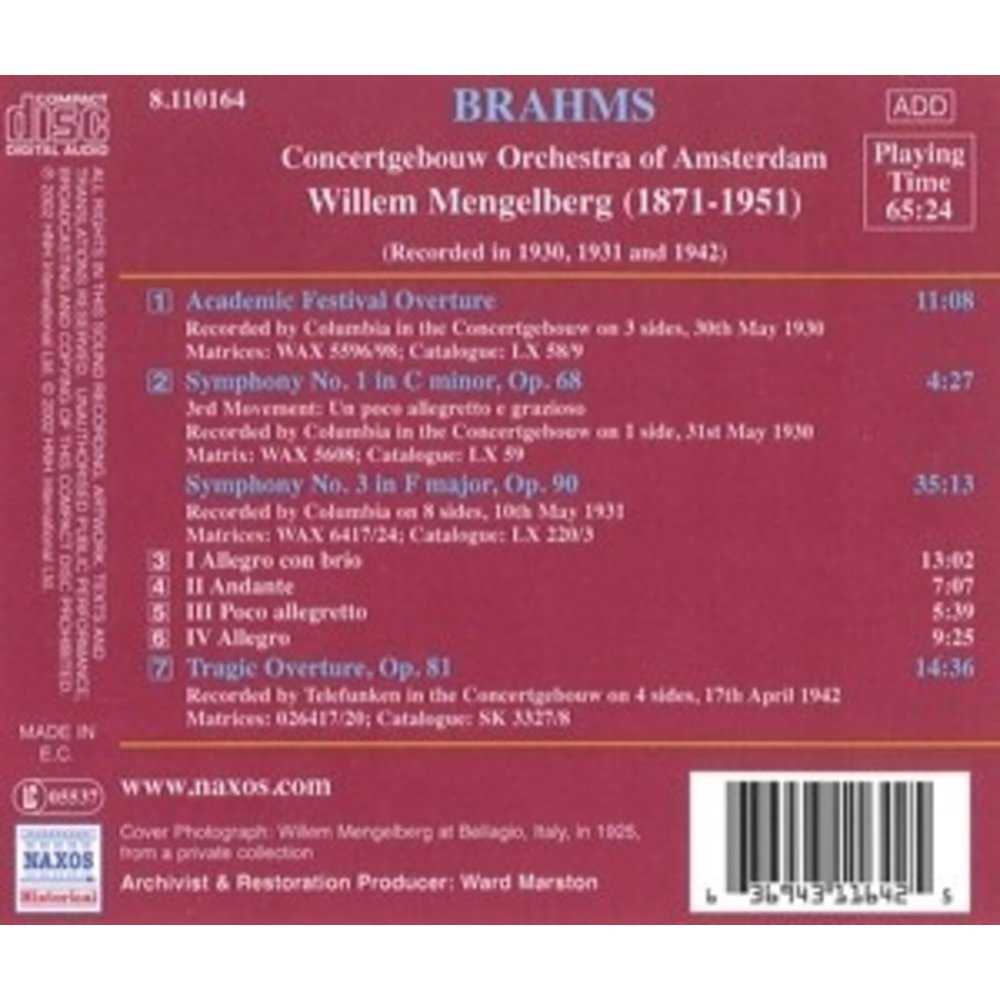 Mengelberg.brahms: Sym.no.3