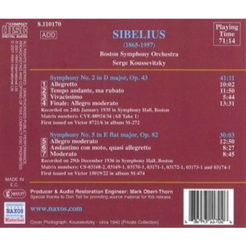 Sibelius:symphonies Nos.2 & 5