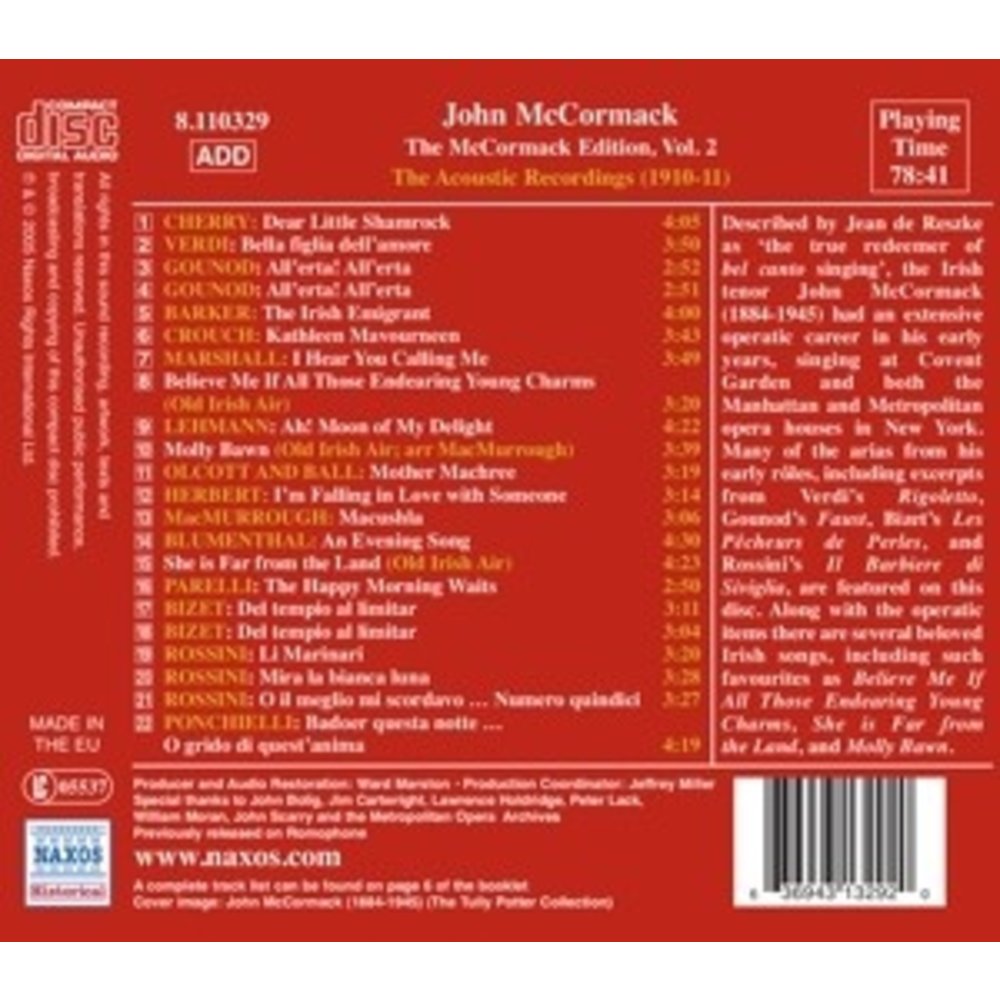 Mccormack, John: Acoustic Reco