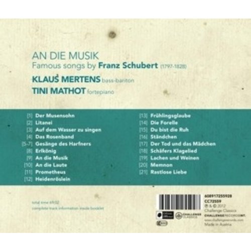 An Die Musik - Famous Songs By Franz Schubert